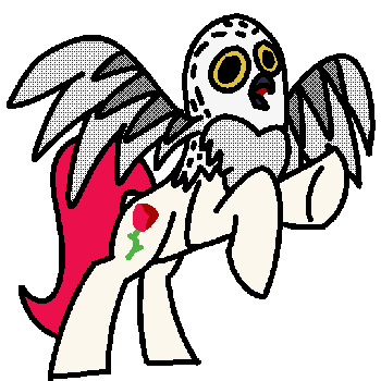 a horse and an owl combined into a singular unholy abomination