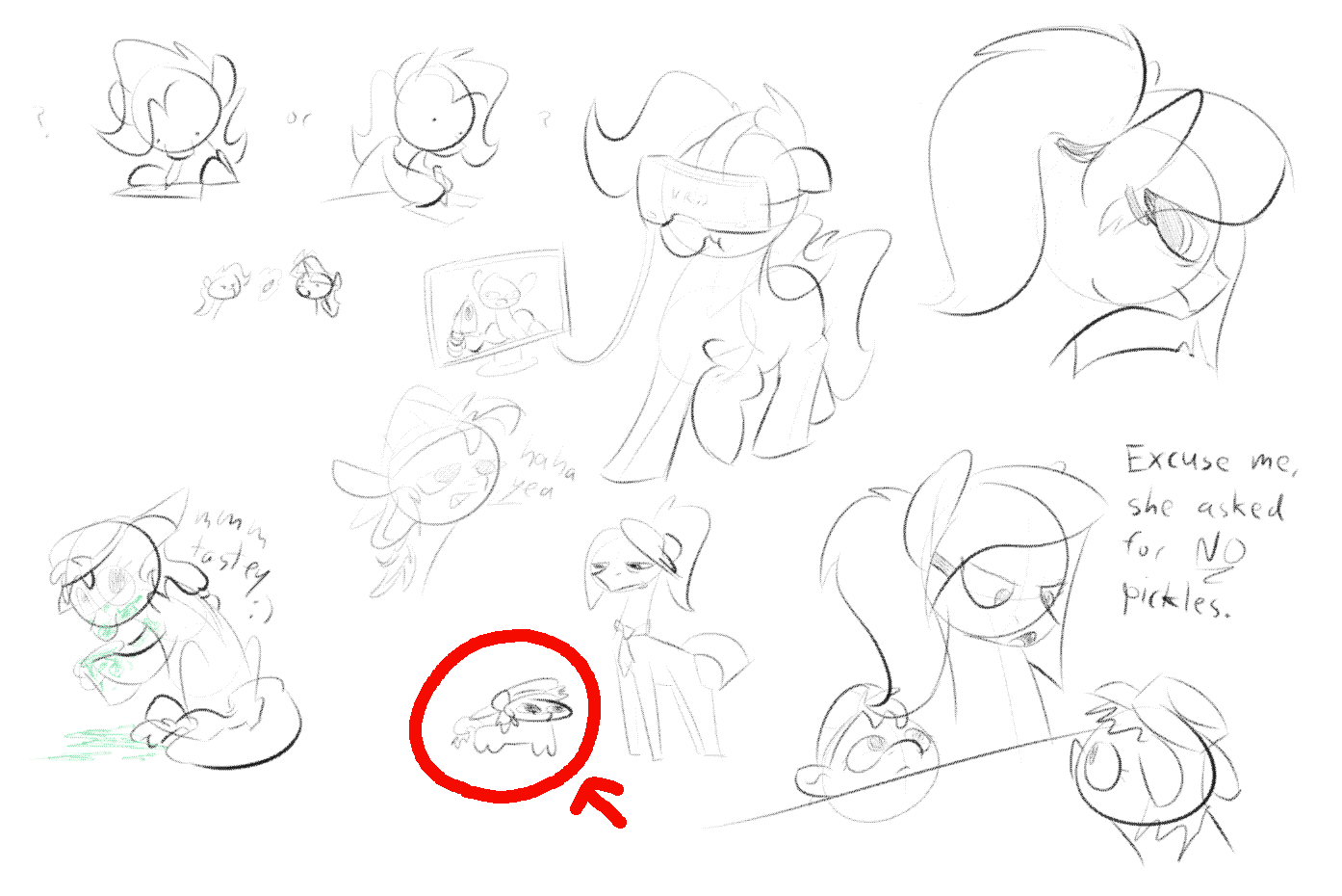 various sketches of a dumpass, a milf, and me :)