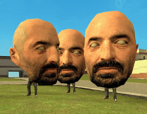 three father grigoris just chillin' with absolutely massive heads
