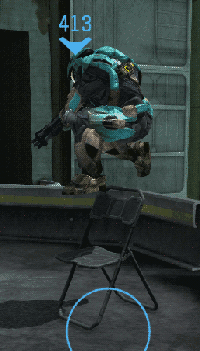 spartan desperately trying to sit in a folding chair