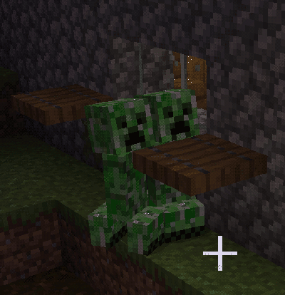 two creepers impeded by a trapdoor